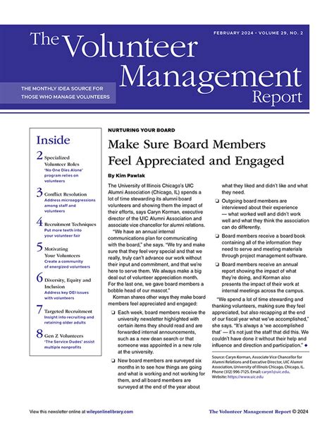 Report on the Review of the Volunteer Management Activity.